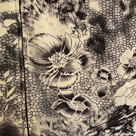 UBU zip front fine knit Monte Carlo print  cardigan size PL - Picture 5 of 10